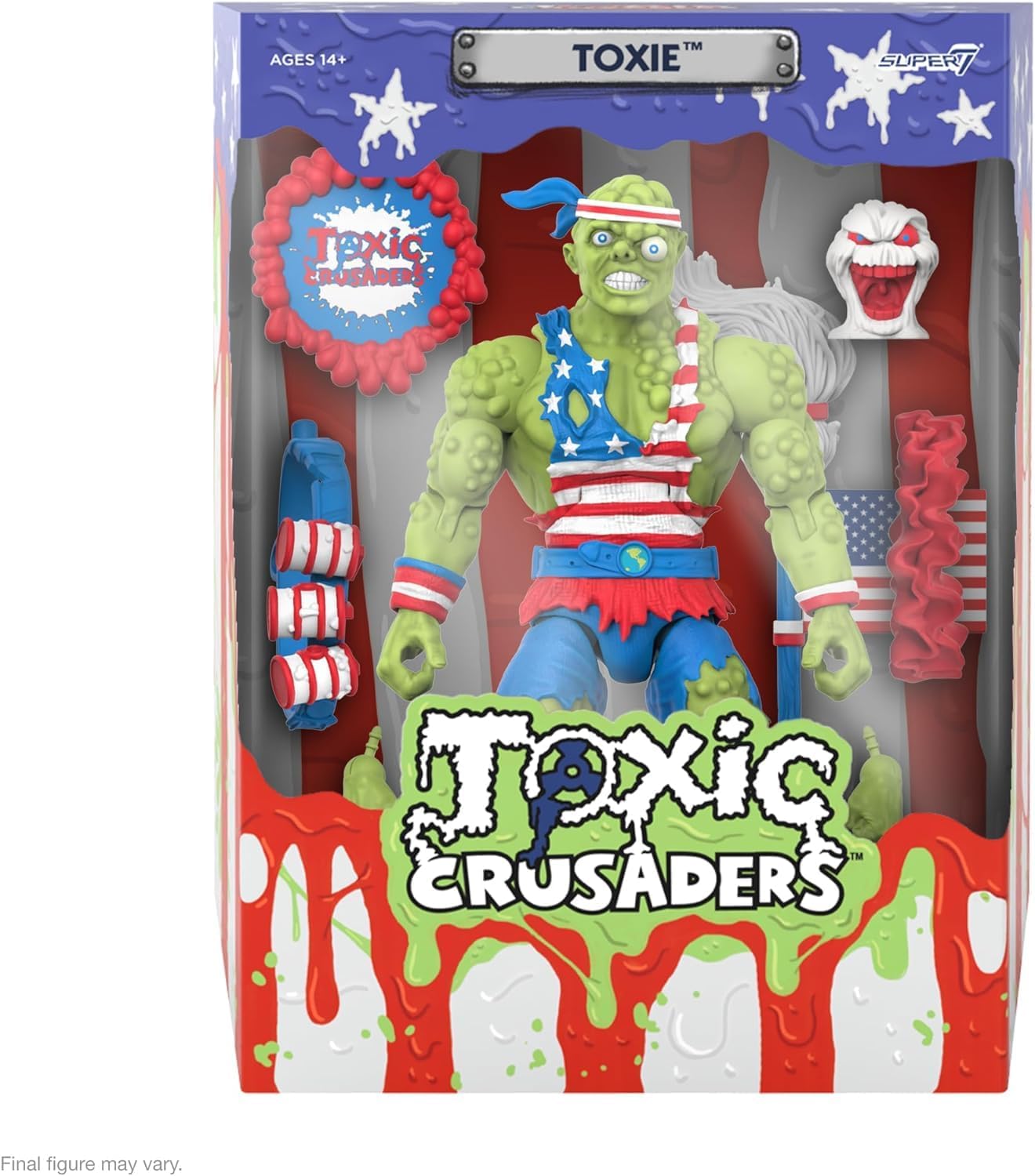 Super7 ULTIMATES! Toxic Crusaders Toxie (Vintage Toy America) - 7" Toxic Crusaders Action Figure Classic Cartoon Collectibles and Retro Toys