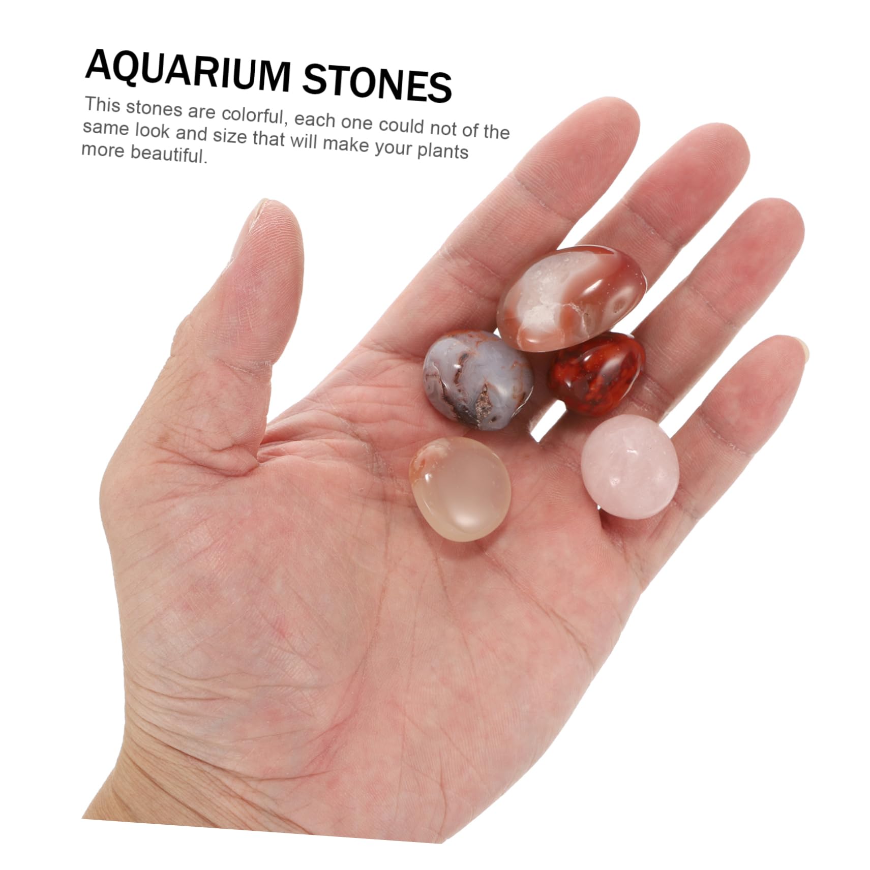 Abaodam Guijarros de Acuario 500g de Piedra Pulida para Maceta y Acuario | Brillantes y Lavables, para Entretenimiento y Fiestas, Acabado Pulido, Bolsa de 500g, Uso Decorativo