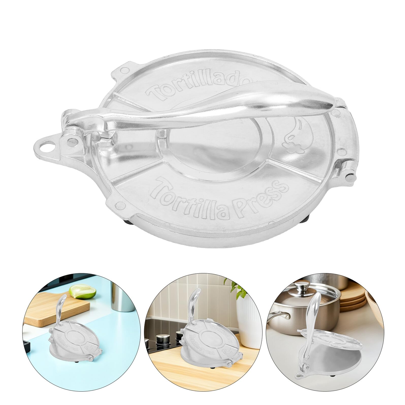 Gatuida Pressa per Tortillas di Mais Manuale in Lega di Alluminio da 8 Pollici Macchina per fare Tortillas e Involucri di Gnocchi Impugnatura Ergonomica Adatta per Cucina Domestica e