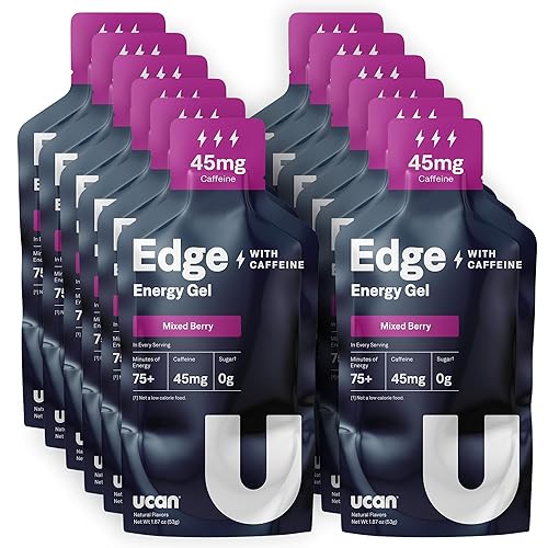 Edge Energy Gel Shots, Mixed Berry + Caffeine (12, 2