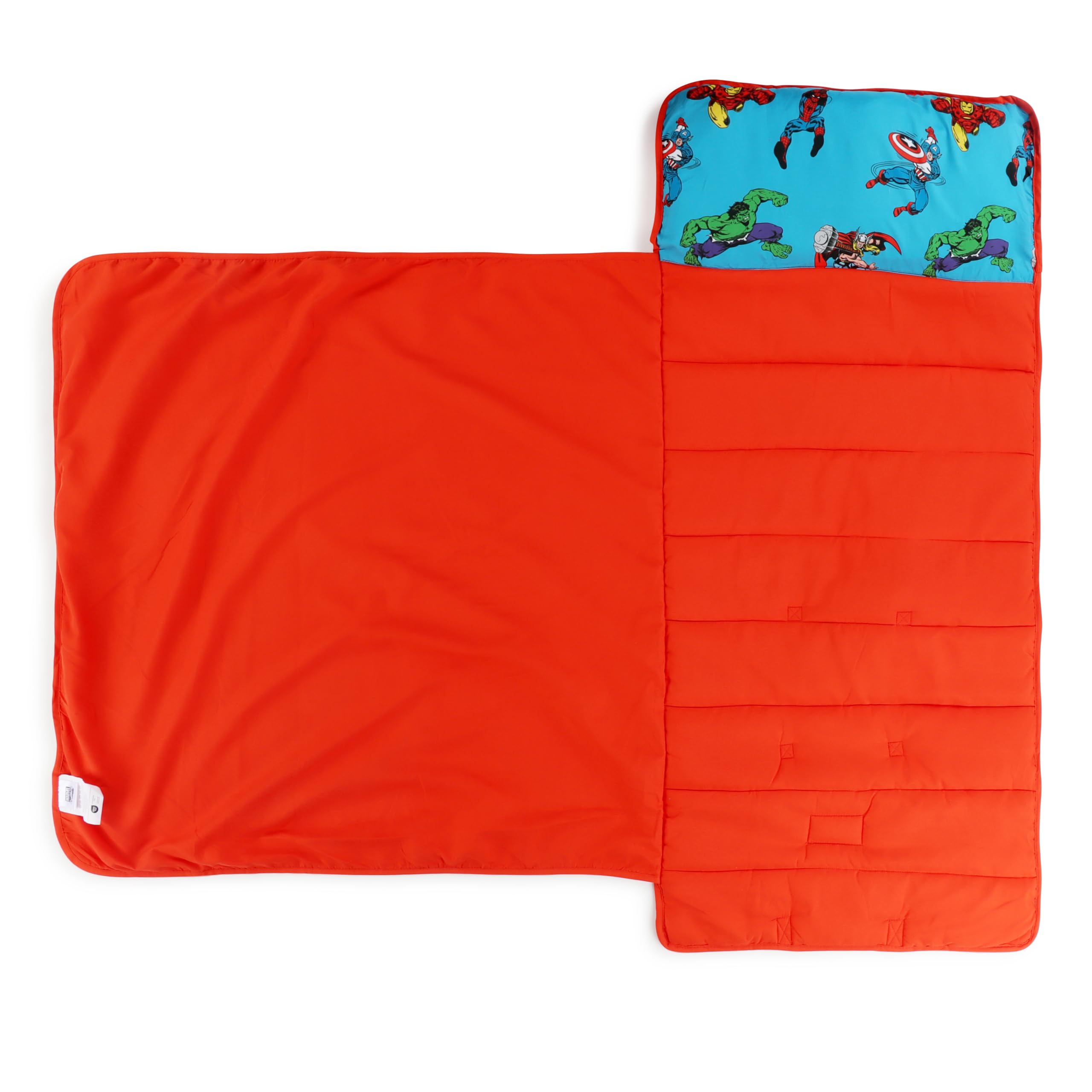 Set Sacco A Pelo Marvel Avengers Con Cuscino – 137x61 Cm, Chiusura Zip, Manico, Ideale Per Pigiama Party E Gite Scolastiche, Regalo Supereroi