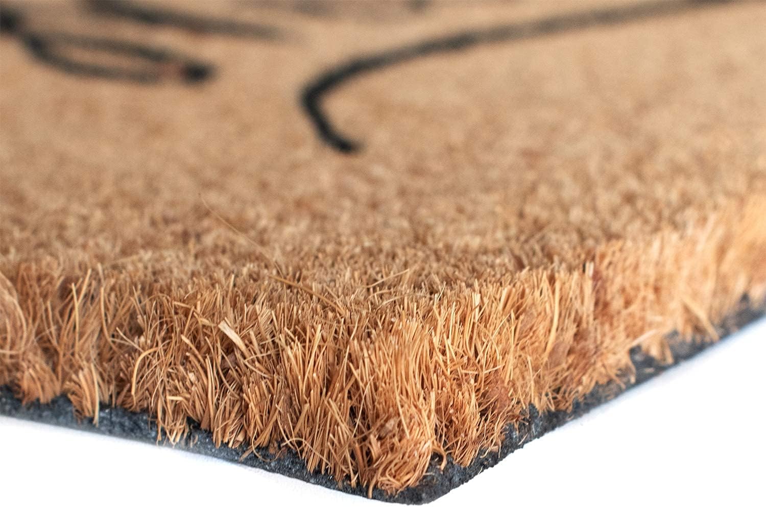LuxUrux Welcome Mats Outdoor Coco Coir Doormat, with Heavy-Duty PVC Backing - Natural - Perfect Color/Sizing for Outdoor/Indoor uses. (17 x 30 inch, Welcome Khaki)