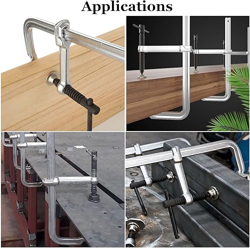 Miniatura 7 de 2 abrazaderas de barra, abrazaderas de soldadura de 12.4 x 3 pulgadas, abrazadera F resistente para carpintería y trabajo del metal