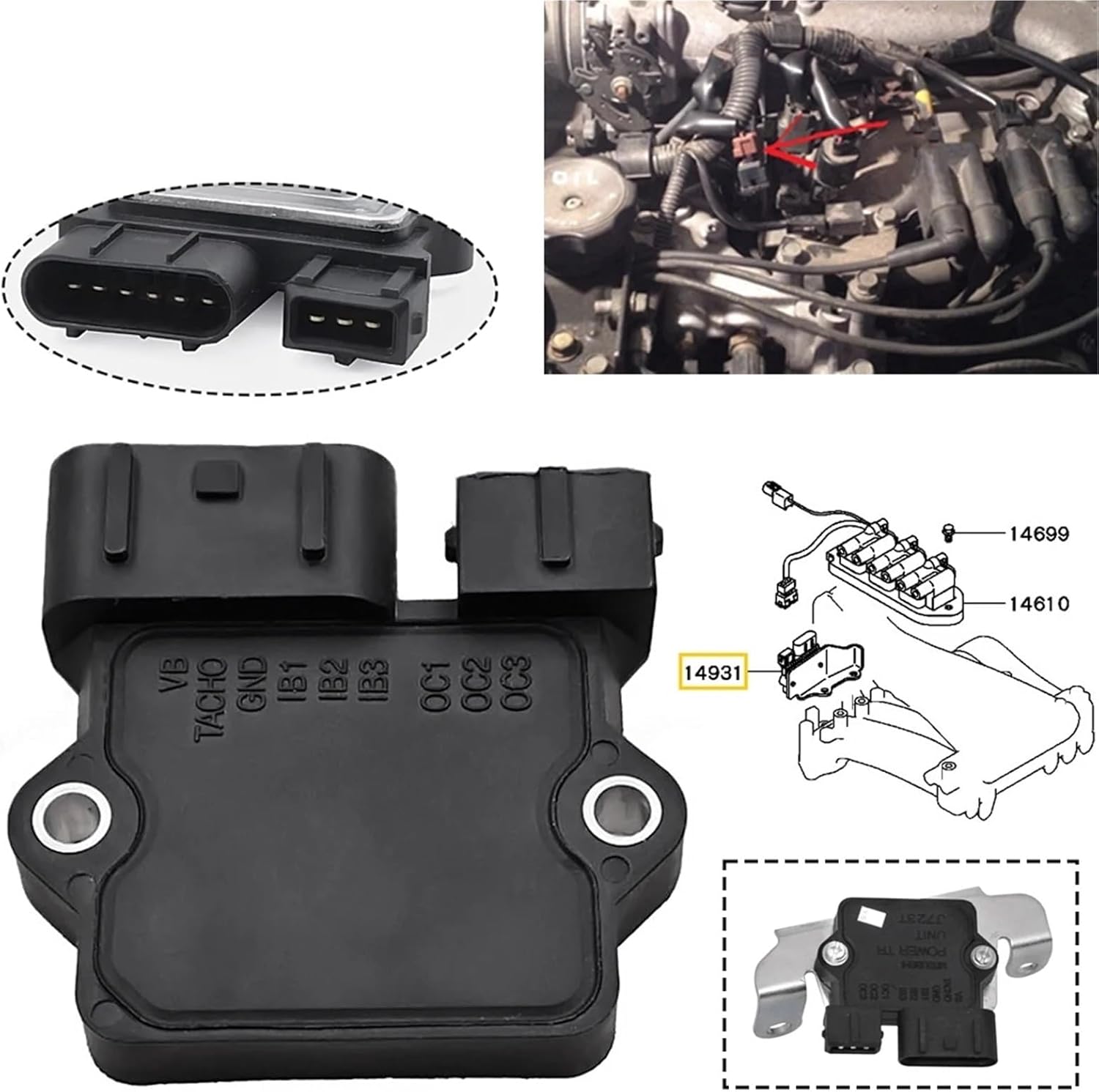 Ignition Control Module, car Ignition Module Ignition Control Module, for Mitsubishi Pajero 6G72 3.5 6G74 MD349207 MD160535 LX732 Replace