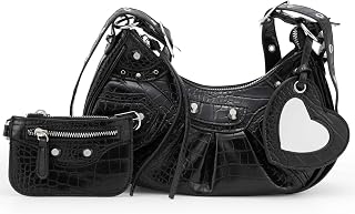Y2K Purse for women Punk Satchels Handbags Rivet Shoulder Bag Small Crossbody Purse Cute Y2k Hobo Bag
