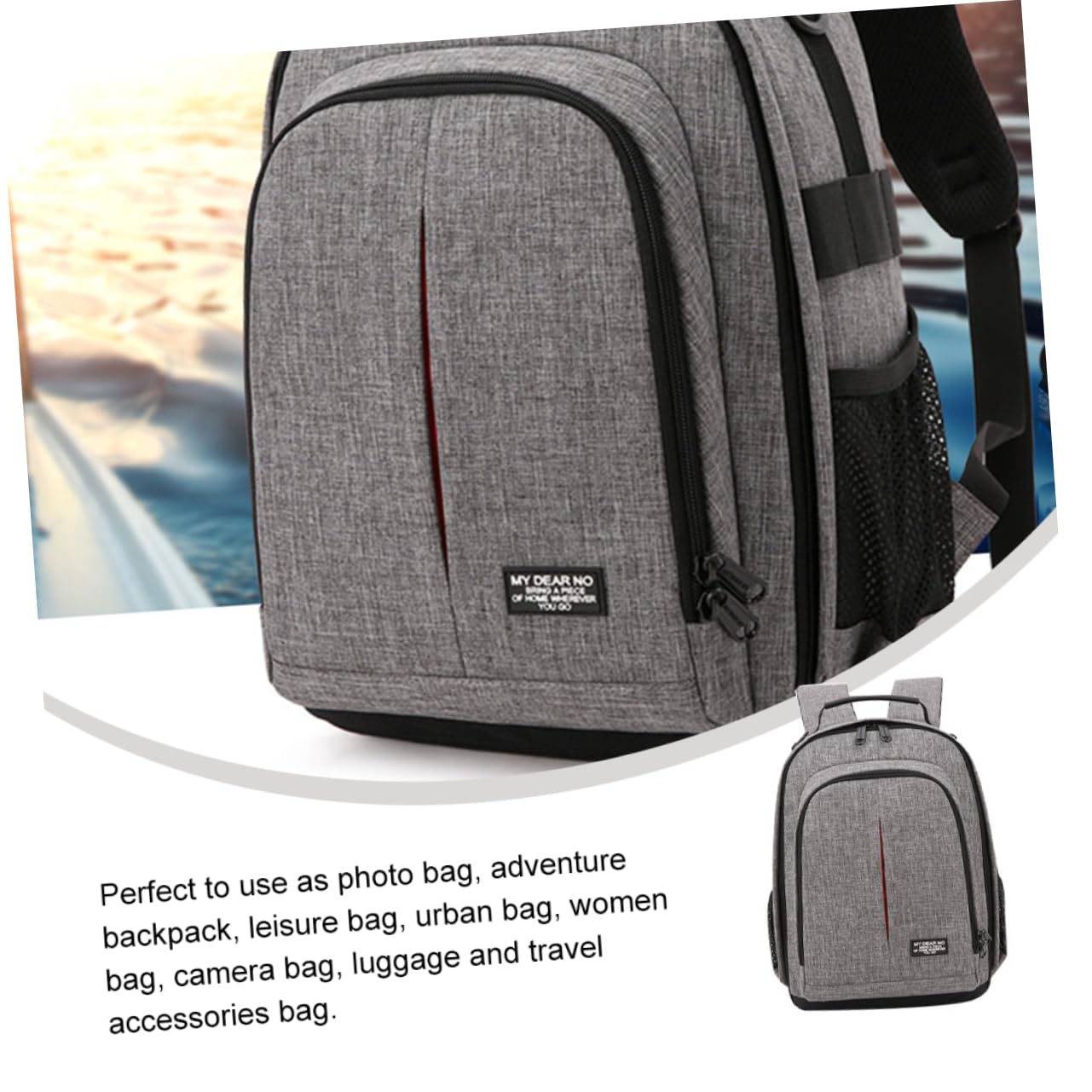 Zaino per Fotocamera per Esterni, Borsa Fotografica Oxford, Spallacci Comodi, Uso Multifunzione, per Viaggio e Riprese