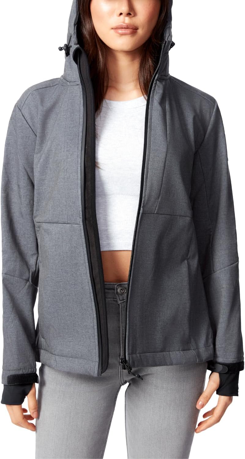 ALPINE NORTH Mackenzie Women's Softshell Windbreaker Jacket, Waterproof Fleece Lined Hooded Spring and Fall Ladies Coat