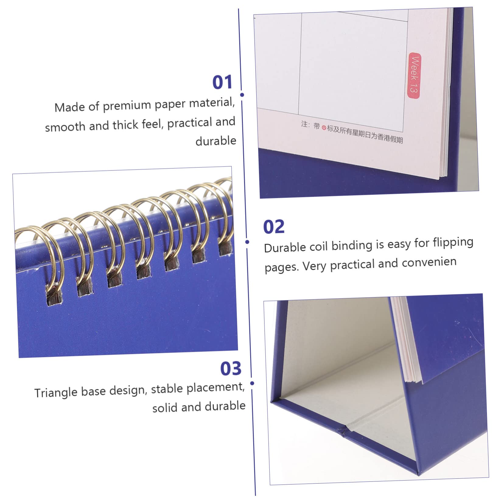 Lurrose 4stücke Dekorativer Tischkalender Für Büro Und Zuhause Stabiles Standdesign Für Einfache Planung Und Organisation Für Schreibtische Und Tägliche Nutzung