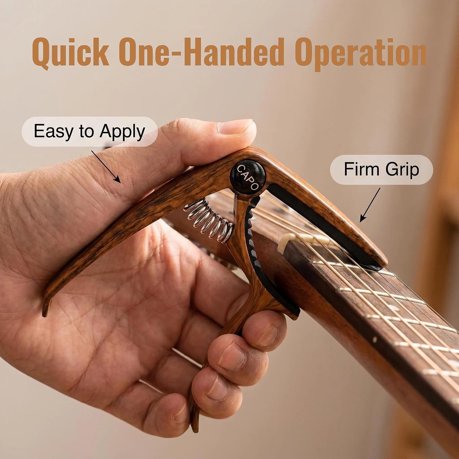 Guitar Capo for Acoustic and Electric Guitars (wood)