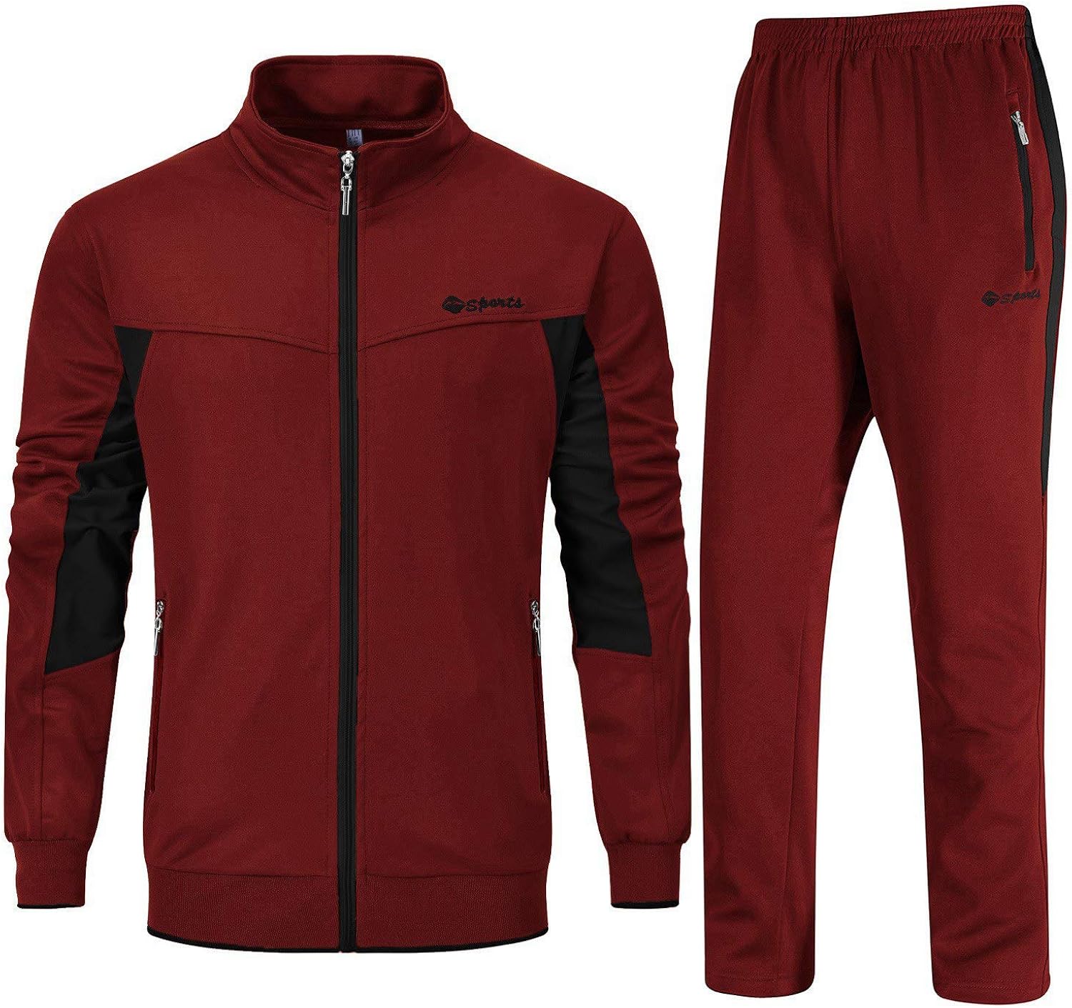 Rdruko Men's Tracksuit Athletic Full Zip Casual Sports Jogging Gym Sweatsuit