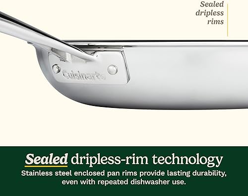 Miniatura 7 de Cuisinart, FusionElite+ FTPS22-6 - Juego de sartenes antiadherentes de tres capas de acero inoxidable de 6 piezas