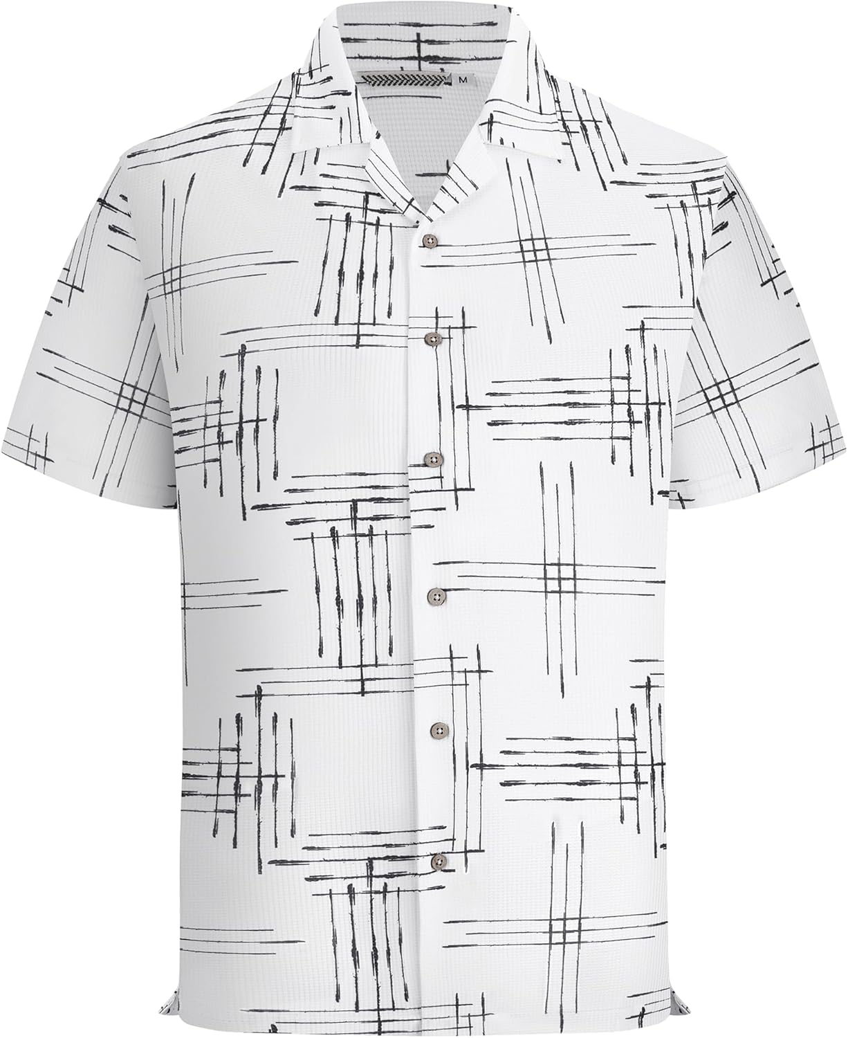 Alex Vando Men’s 2-Piece Outfits Short Sleeve Camp Collar Shirt & Drawstring Shorts Sets