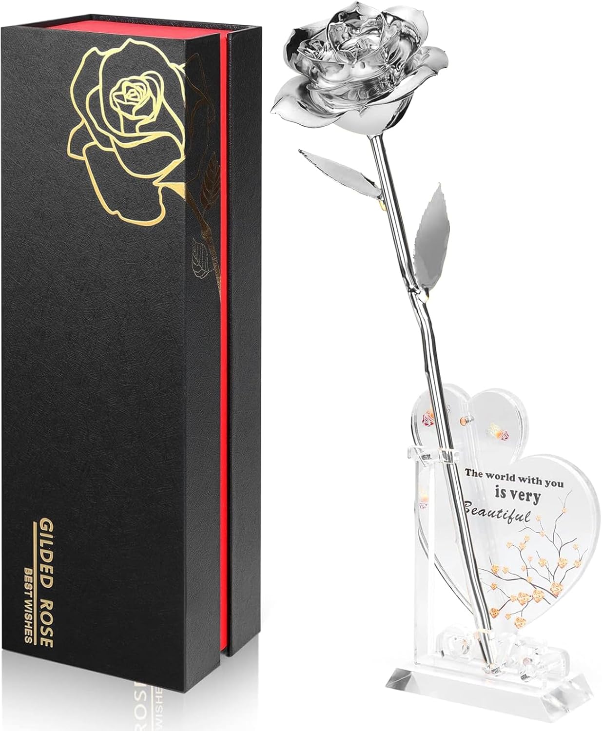 Gold Dipped Rose Real 24K Gold Rose, Genuine One of a Kind Rose Hand Dipped in 24K Golden Roses Romantic Gifts for Women in Her Birthday Anniversary Valentines Day Mothers Day