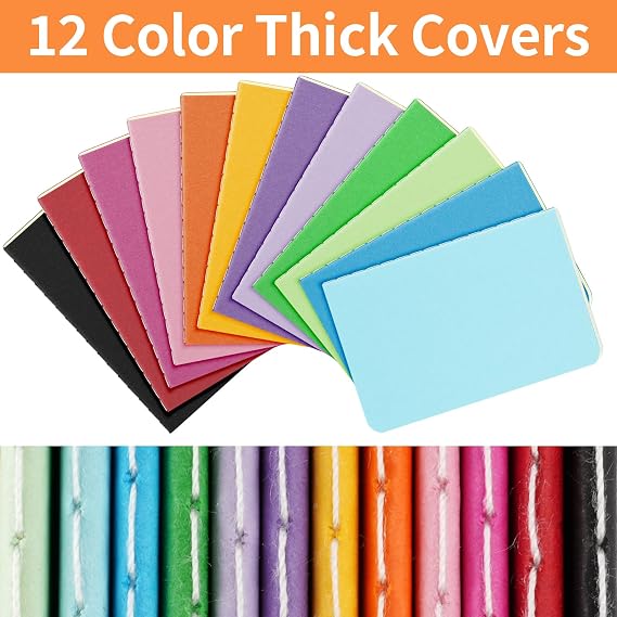 24 Pack Small Mini Notebook, 3.5x5.5 Lined Pocket Journal School Supplies