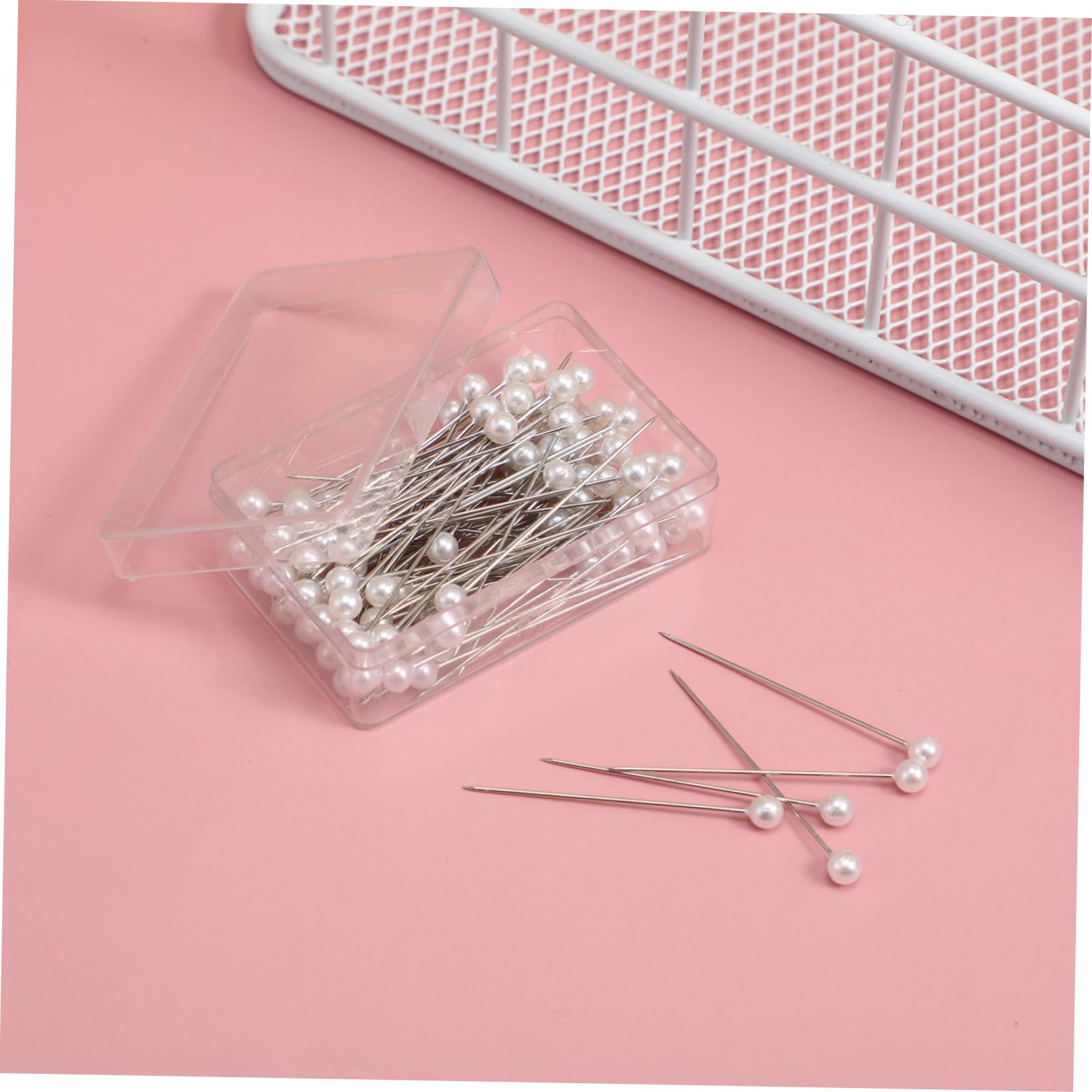 Artibetter 100 Alfileres de Cabeza de Perla Blancos de Metal para Manualidades y Costura DIY Alta Resistencia Temperatura y Función de Marcado