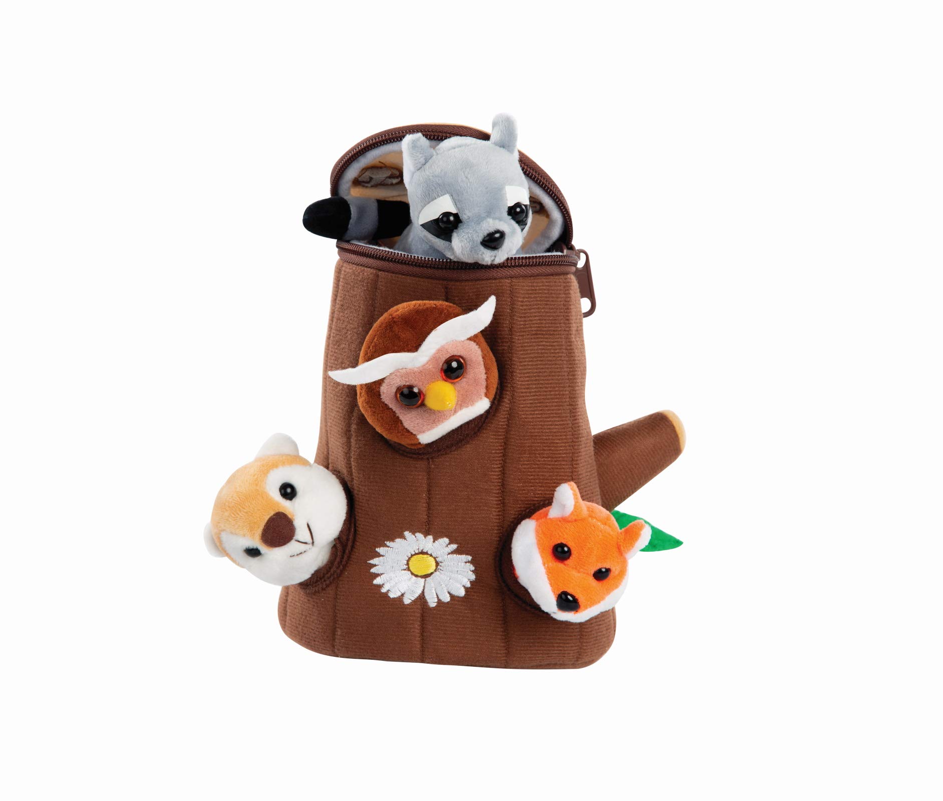 EtnaFriends of the Forest Talking Treehouse Playset - 5 Plush Woodland Animals with Carry Case