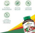 Jamieson Vitamine D3 Mâchable Pour Enfants 400 UI, 100 Comprimés Mâchables, Saveur Fraise, Soutient Des Os Et Dents Sains, Soutien Immunitaire. Sans Couleurs, Saveurs Ou Conservateurs Artificiels