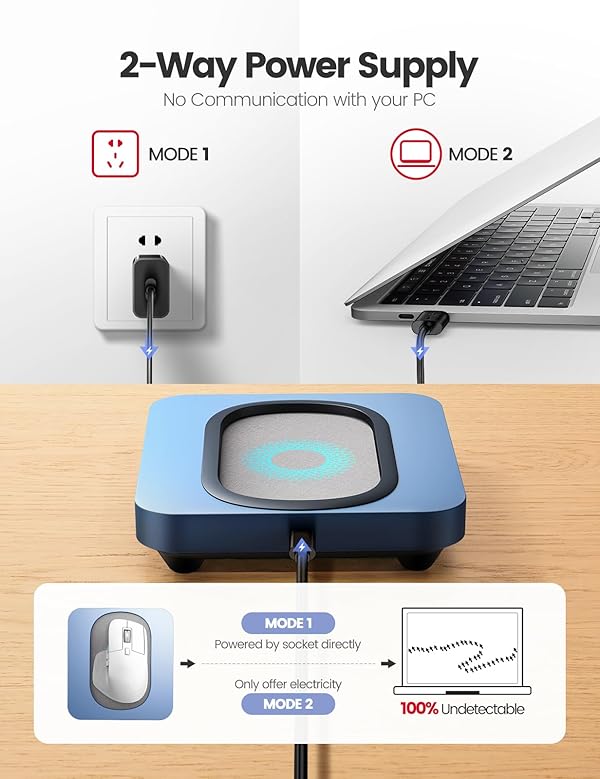Vaydeer Undetectable Mouse Mover with Enlarged Turntable and Adjustable Intervals User-Friendly Buttons and LED Display Mouse Jiggler to Keep Your PC Awake by VAYDEER - Image 7