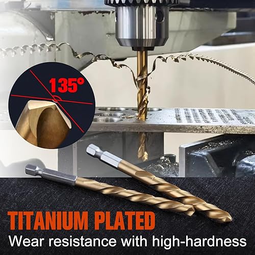 Miniatura 2 de Juego de 11 extractores de tornillos fáciles de sacar, kit de broca de mano izquierda con revestimiento de titanio y extractor de pernos con