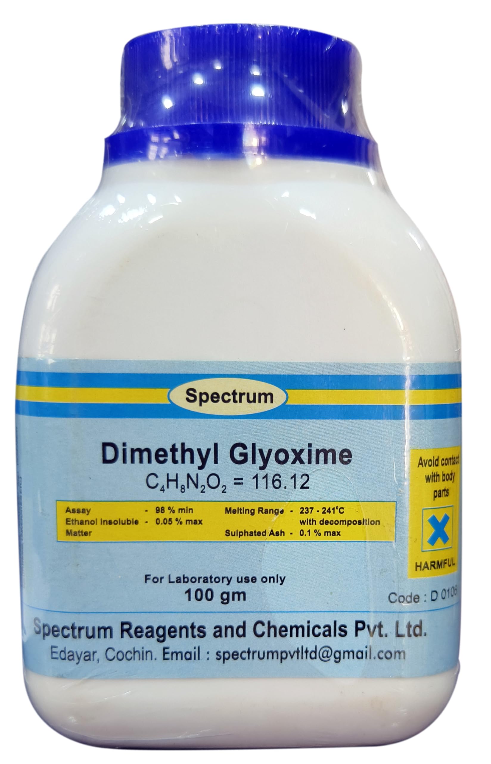 Dimethyl Glyoxime 98% 100gms SPECTRUM-picture-27
