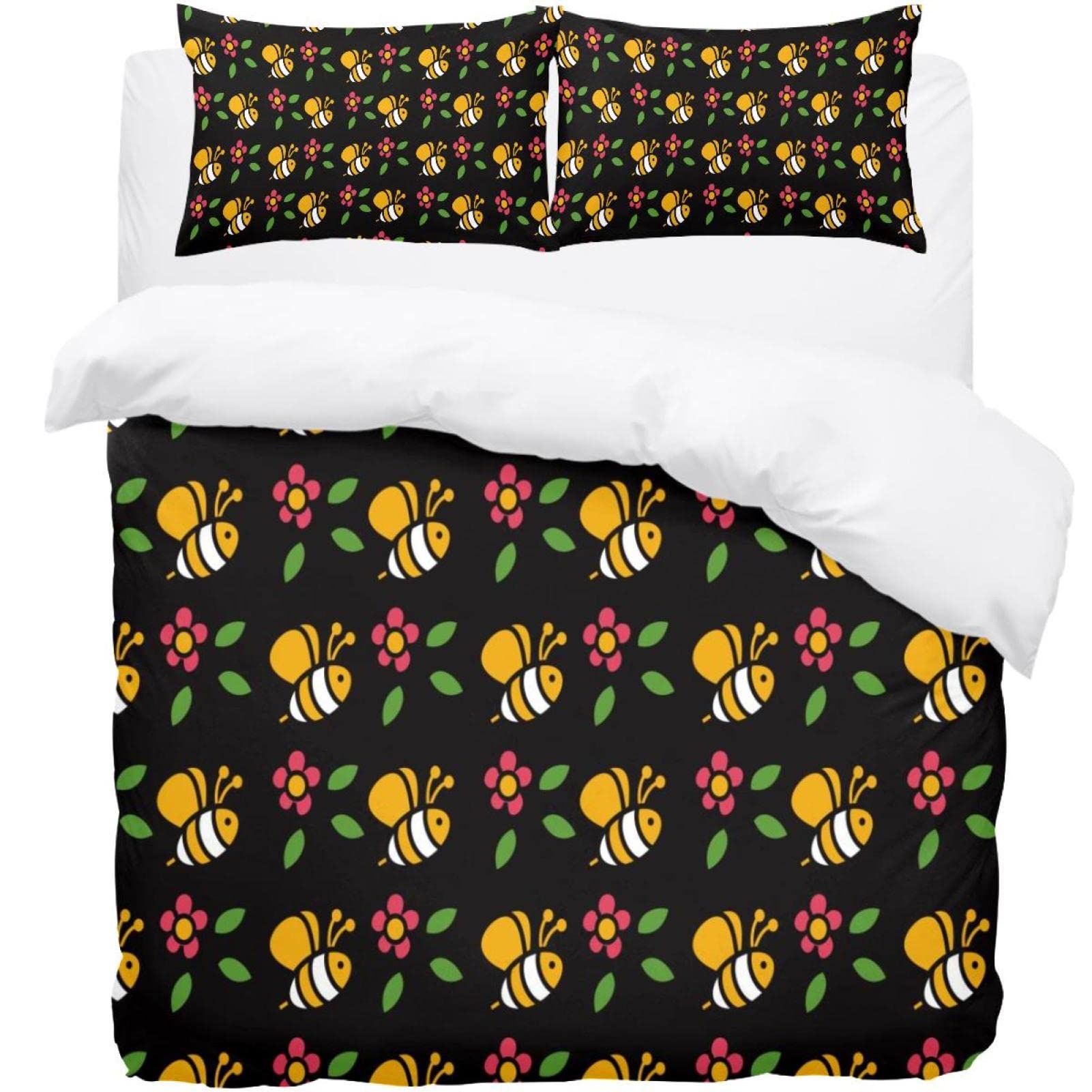 Housse de couette motif abeille floral rouge pour transformer l'ambiance de votre chambre