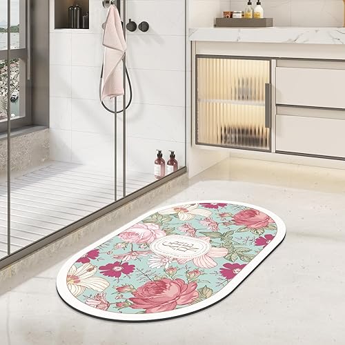 Miniatura 4 de DEXI Alfombras de baño antideslizantes lavables para baño, alfombras de baño súper absorbentes y de secado rápido, ultra delgadas, 17 x 32 pulgadas,