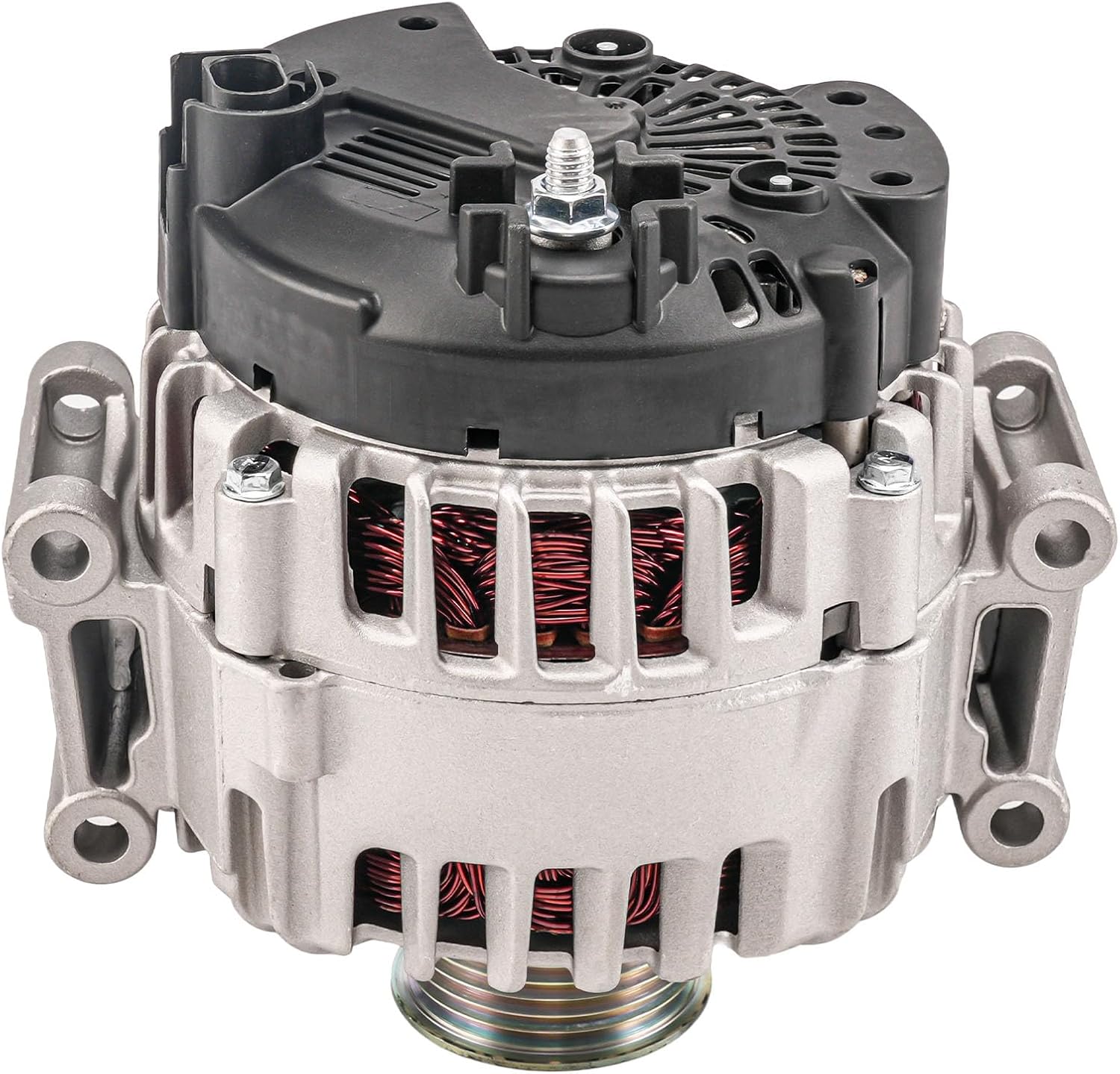 PHILTOP Alternator Compatible With Audi for 2009-2017 Tiguan, CC 2008-2014 GTI 2012-2013 Jetta 2009-2016 Eos 2002-2009 A4 2008-2010 Jetta (Bosch Unit; 140 Amp) 11070N 12V CW 6-Groove Pulley