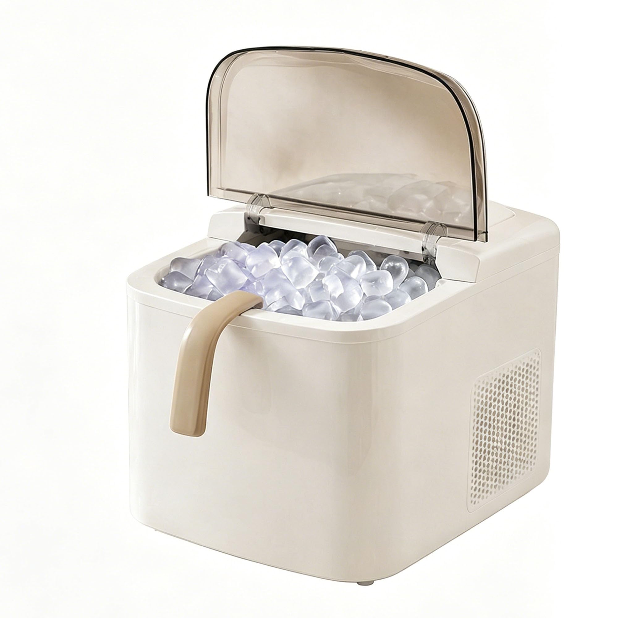 Macchina Portatile per Ghiaccio,Macchina Da Bancone per Ghiaccio,Produzione In 6 Minuti,20 Cattie Al Giorno,Autopulizia con Un Pulsante,Adatto per Dormitori E Feste