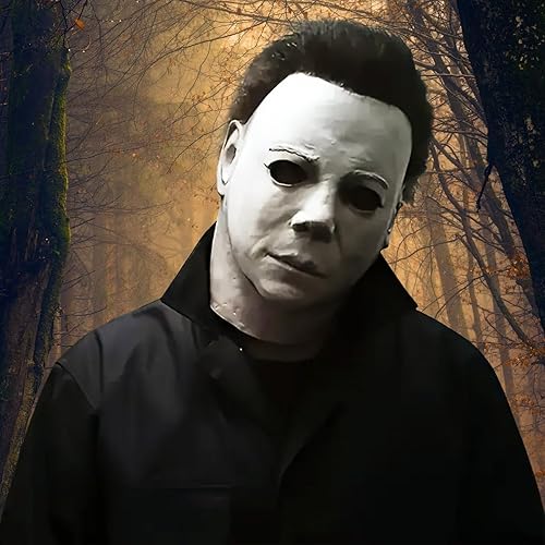 Miniatura 5 de FLORENCE IISA Máscara de Halloween de Michael Myer - Máscara de látex aterradora de terror para adultos, disfraz de cosplay para fiesta de Halloween