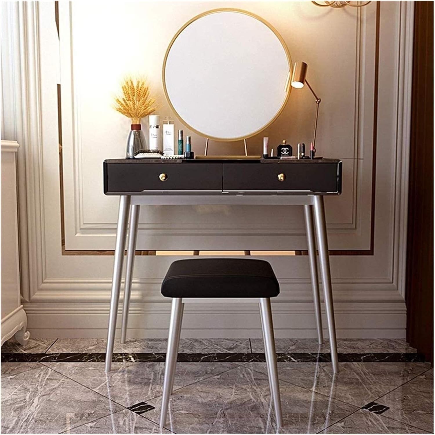 2 in 1 Makeup Vanity Desk Simple Makeup Table Dressing Table Table and