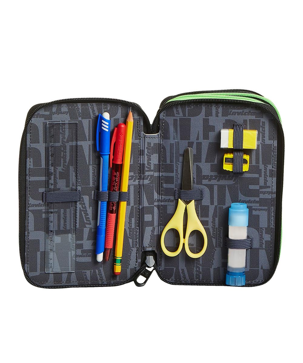 Seven Trousse à Crayons - Trousse à Stylos, Boîte à Papeterie, Trousse Remplie de Stylos, Marqueurs et Autres, pour les Fournitures Scolaires, pour Filles et Garçons, 3 Compartiments, Xxl Kupang