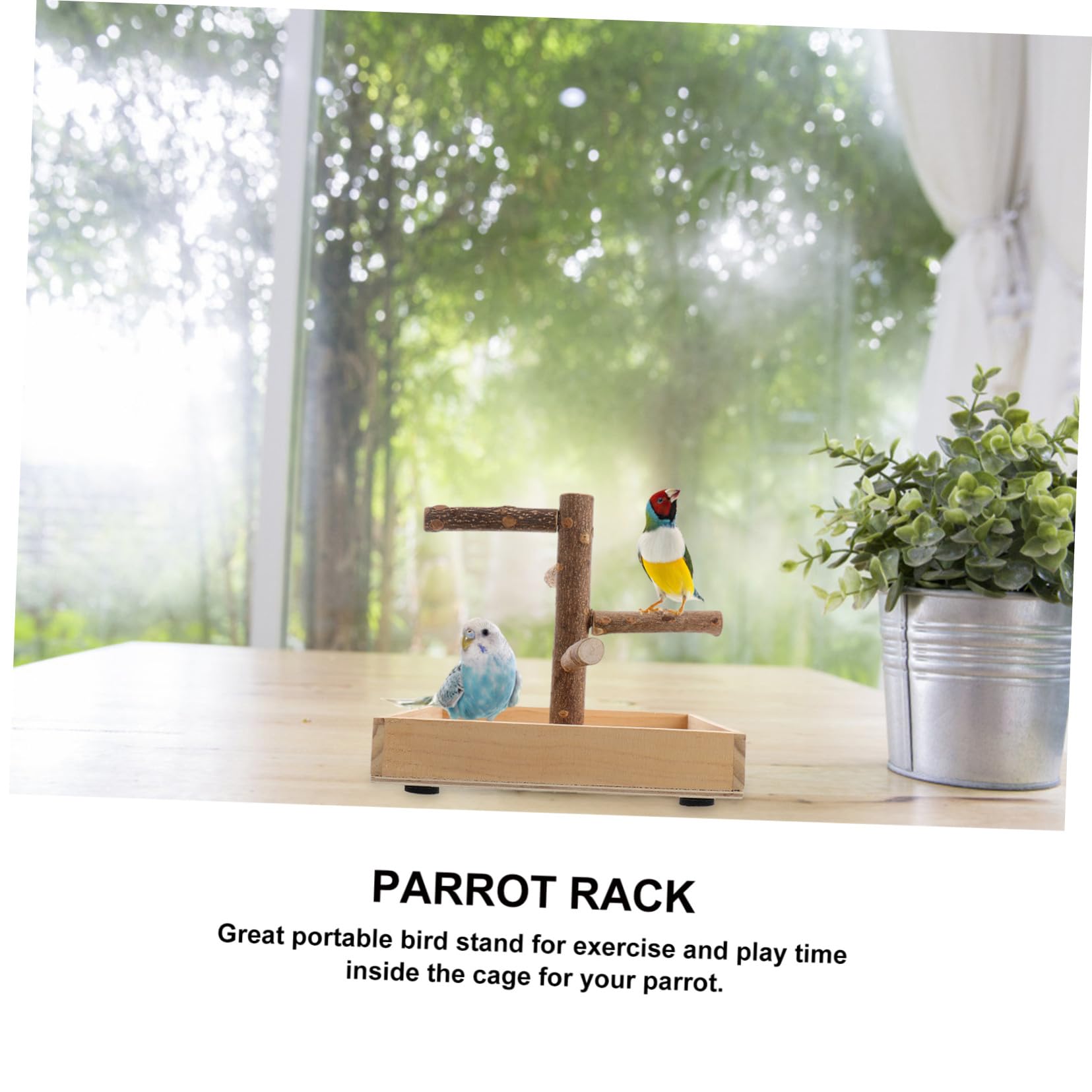 SHINEOFI de Loros de Madera para Entrenamiento, Juguete para Aves Pequeñas, Soporte Resistente de Madera Natural, Tamaño Pequeño, Uso en Jaula Interior y Exterior, Adecuado