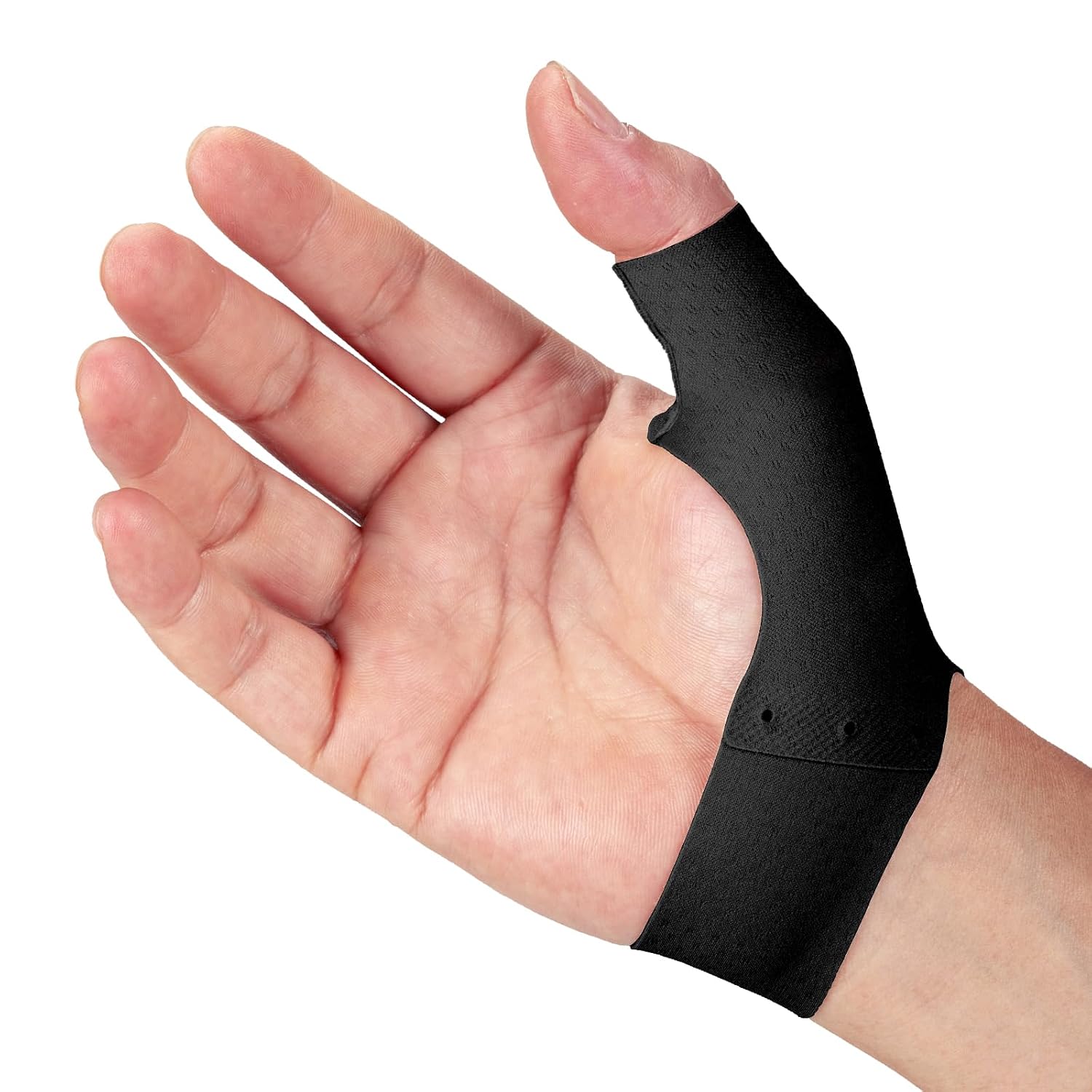 Elastic Thumb Wrist Support Brace (Pack of 2), Splashproof Compression Sleeve for Arthritis Pain, Tendonitis, Sprains, Sports, Splint Liner, Fits Left & Right Hands (Black, Short Version, M)
