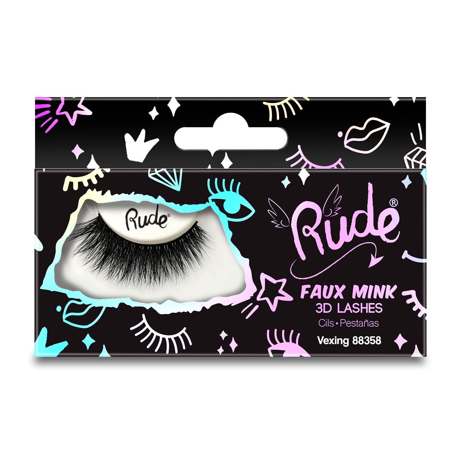 Rude Cosmetics Essential Faux Mink 3D Lashes - Vexing For Women 1 Pc Pair, Black