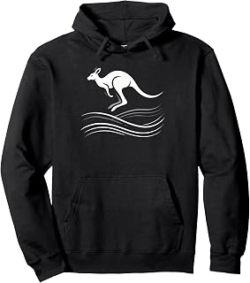 Silhouette Australian Wildlife Savanna Hopping Kangaroo Pullover Hoodie