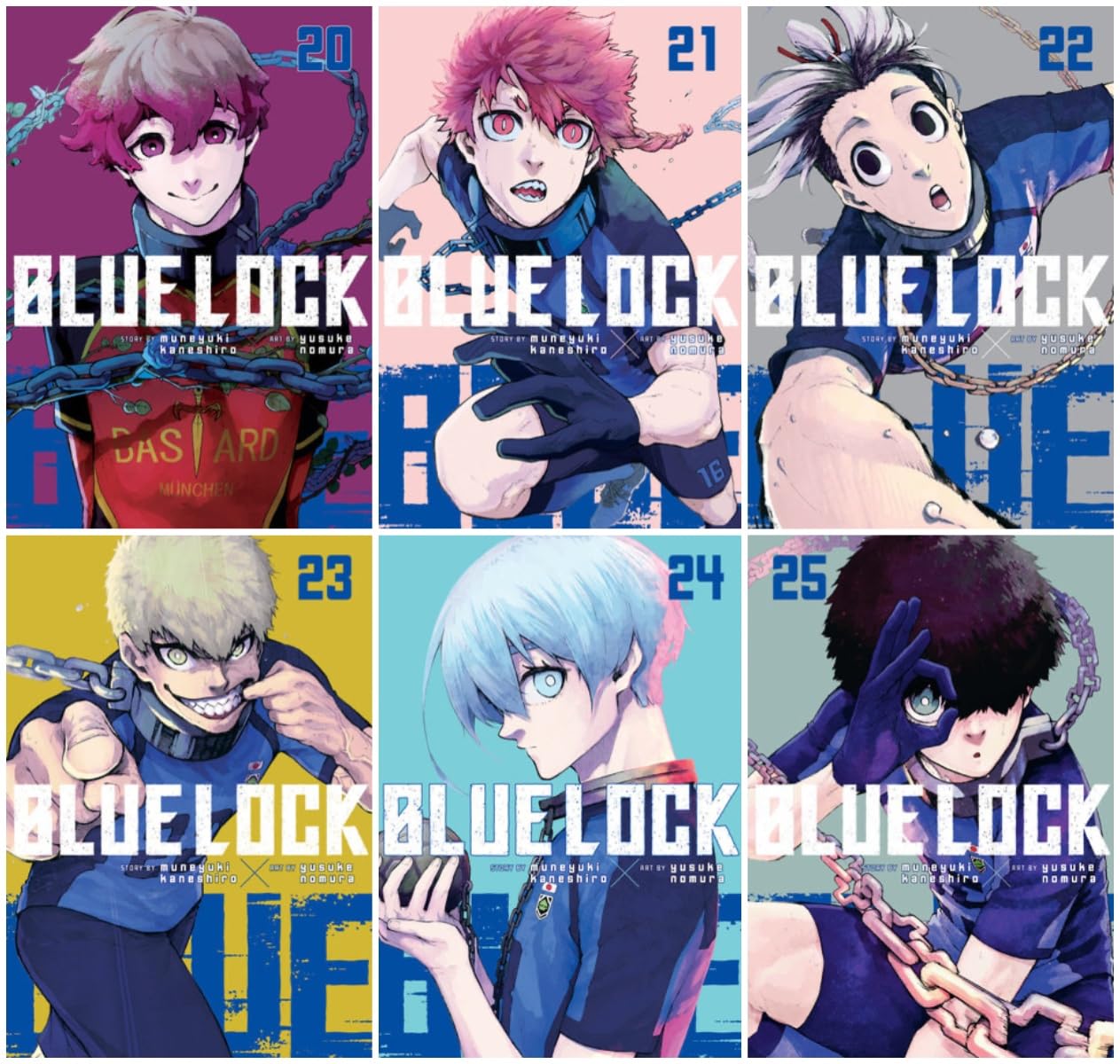 Blue Lock Manga Series 6-Book Collection Set (Vol. 20–25) - High-Stakes Soccer Battle Manga of Ego, Rivalry, and Survival      Paperback – April 19, 2024