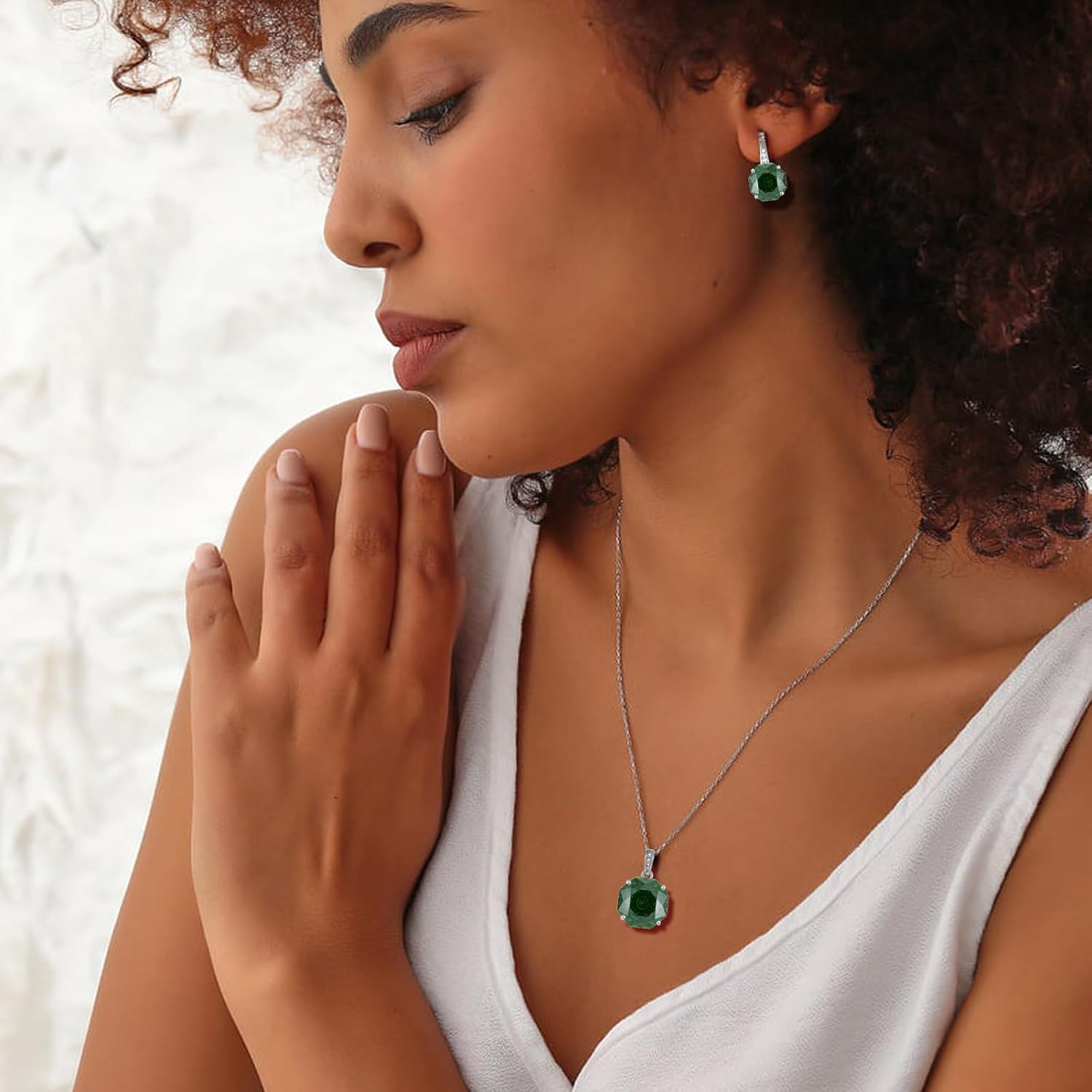 YIFISIY Rose Necklaces for Women, 925 Sterling Silver Rose cut Birthstone Pendant Octagonal Flower Jewelry Gifts for Her - Image 3