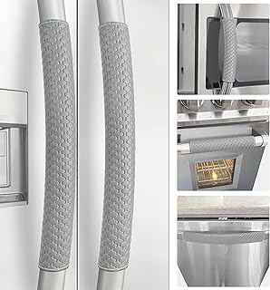 Refrigerator Door Handle Covers, Set of 5, Performance Appliance Handle Covers, Non-Slip Fridge Door Handle Covers, Keep Your Kitchen Clean, Microwave Oven Dishwasher door Handle Protectors(Gray)