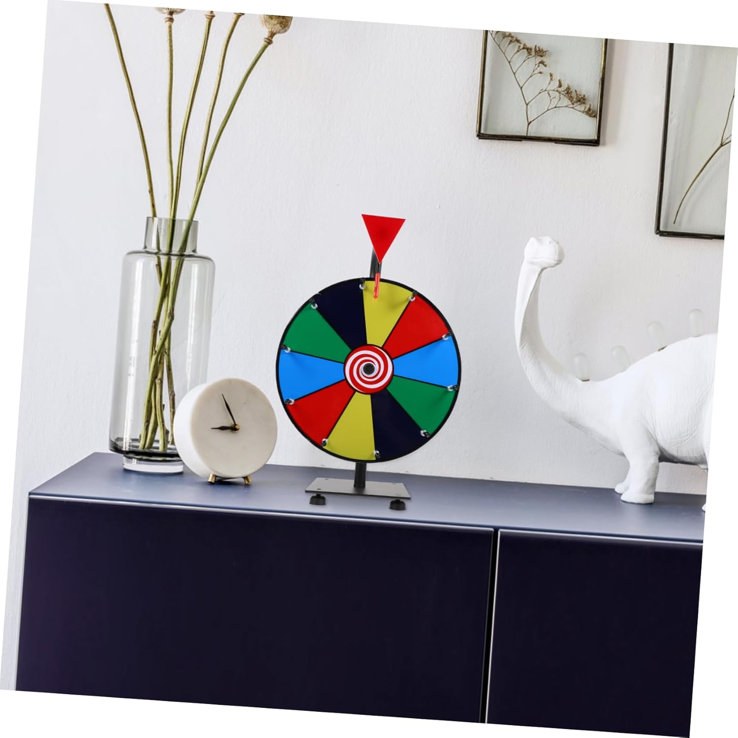 Erasable Tabletop Prize Wheel for Company Events Portable 16 Spinning Wheel Dry Erase Marker for Parties Games and Engagements