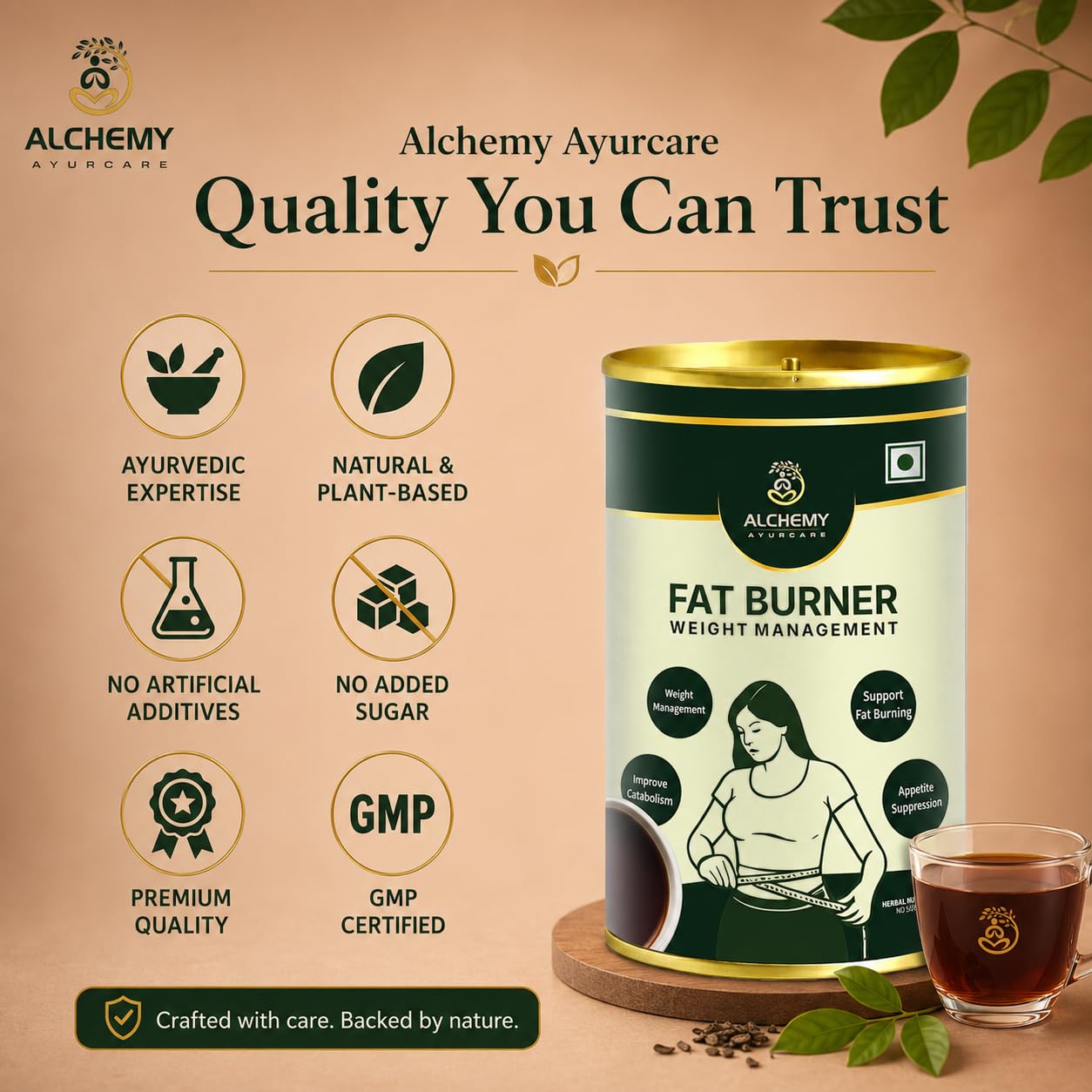 Fat Burner Kawa For Men & Women– Herbal Blend of Green Tea, Green Coffee & Garcinia – Natural Weight Loss & Metabolism Booster – Supports Detox & Fat Burning (250 gm) — Amazon image 6
