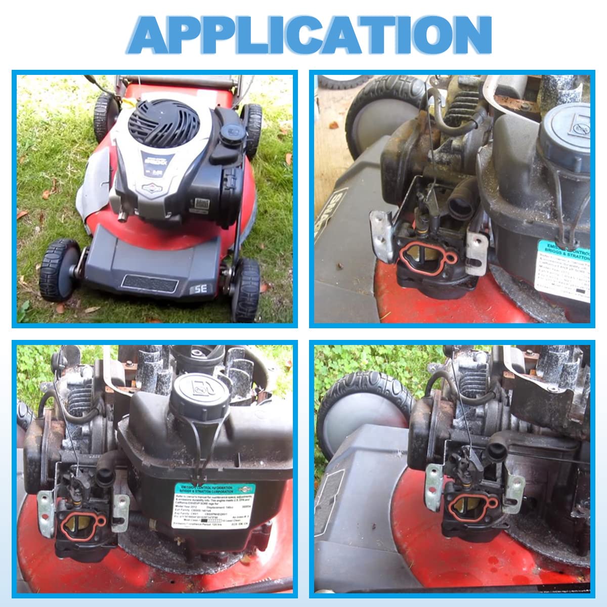 ZAMDOE 799583 Carburador de cortacésped para motores Briggs & Stratton 300E 450E 500E OVH 125cc 140cc 08P502 09P602 Series reemplaza 591160 595656 591979 593261