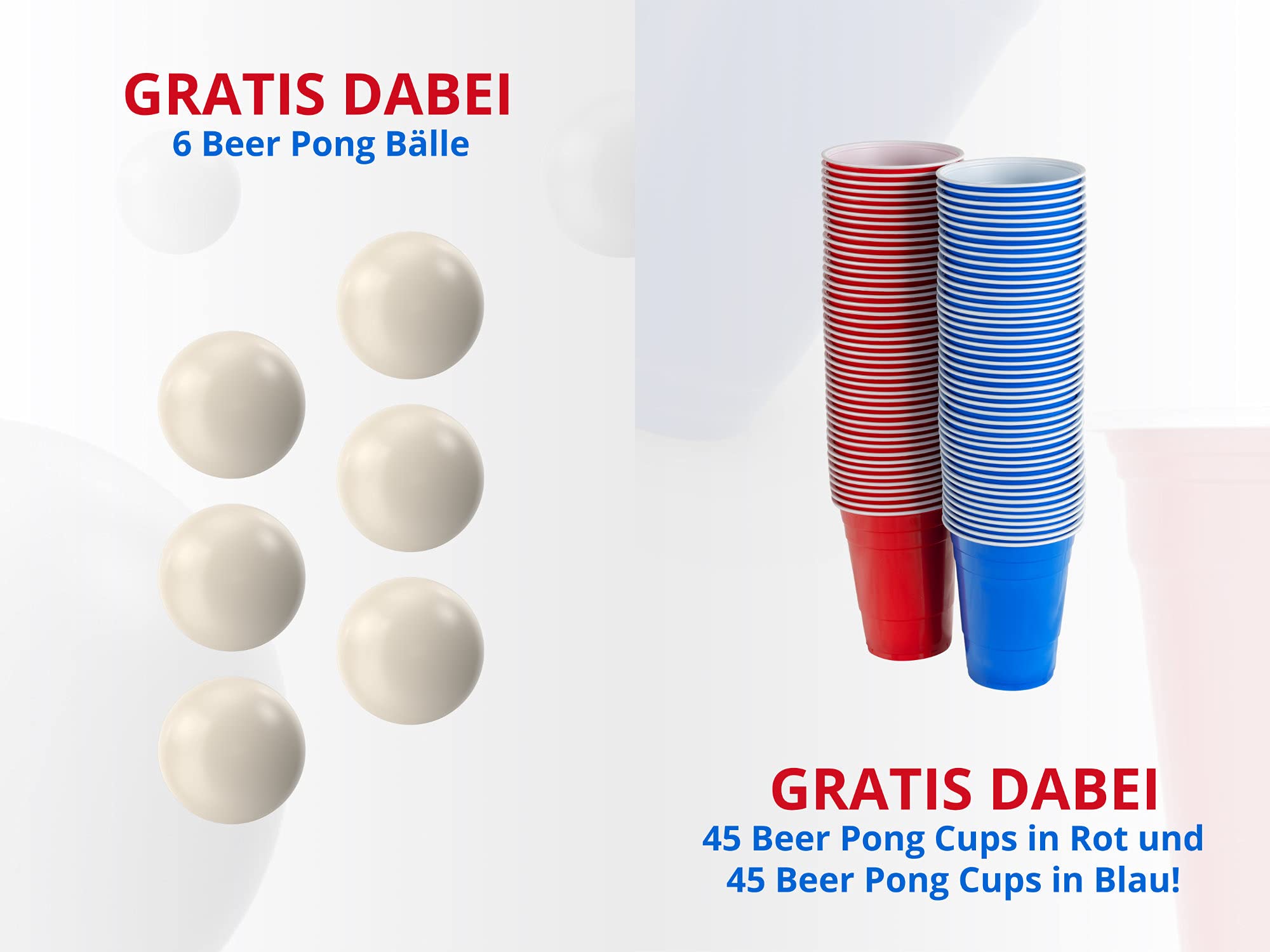 Stagecaptain Table Beer Pong Bavaria, Facile à Nettoyer, 6 balles de Jeu