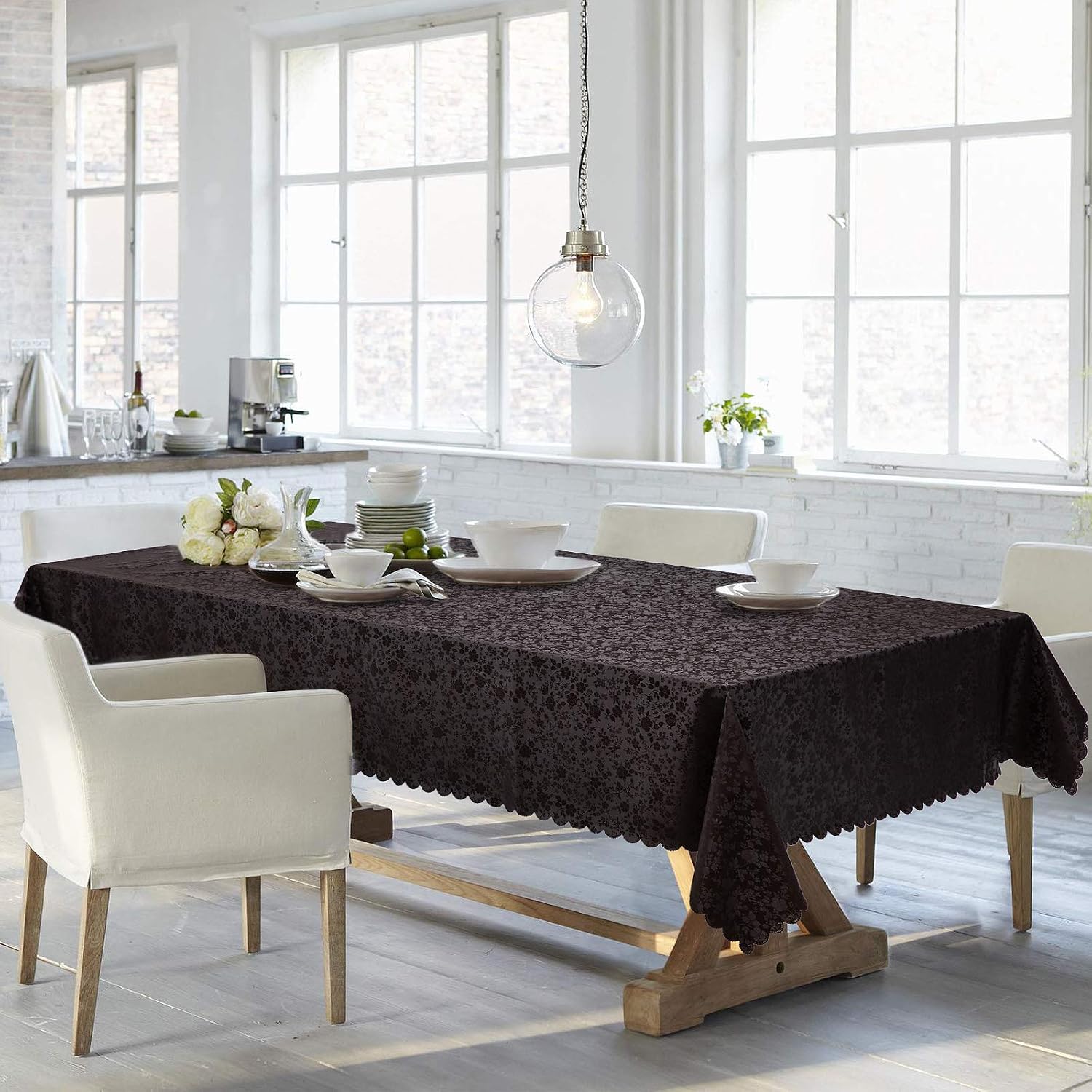 Buу 2 gеt 3 Retangular Tablecloth,Waterproof Vinyl Table Cloth,Easy Care Dining Table Cover for Indoor and Outdoor Use (60''x120'', Coffee) Bеѕt Dеаl 🛒 Retangular Tablecloth,Waterproof Vinyl Table Cloth,Easy Care Dining Table Cover for Indoor and Outdoor Use (60''x120'', Coffee)