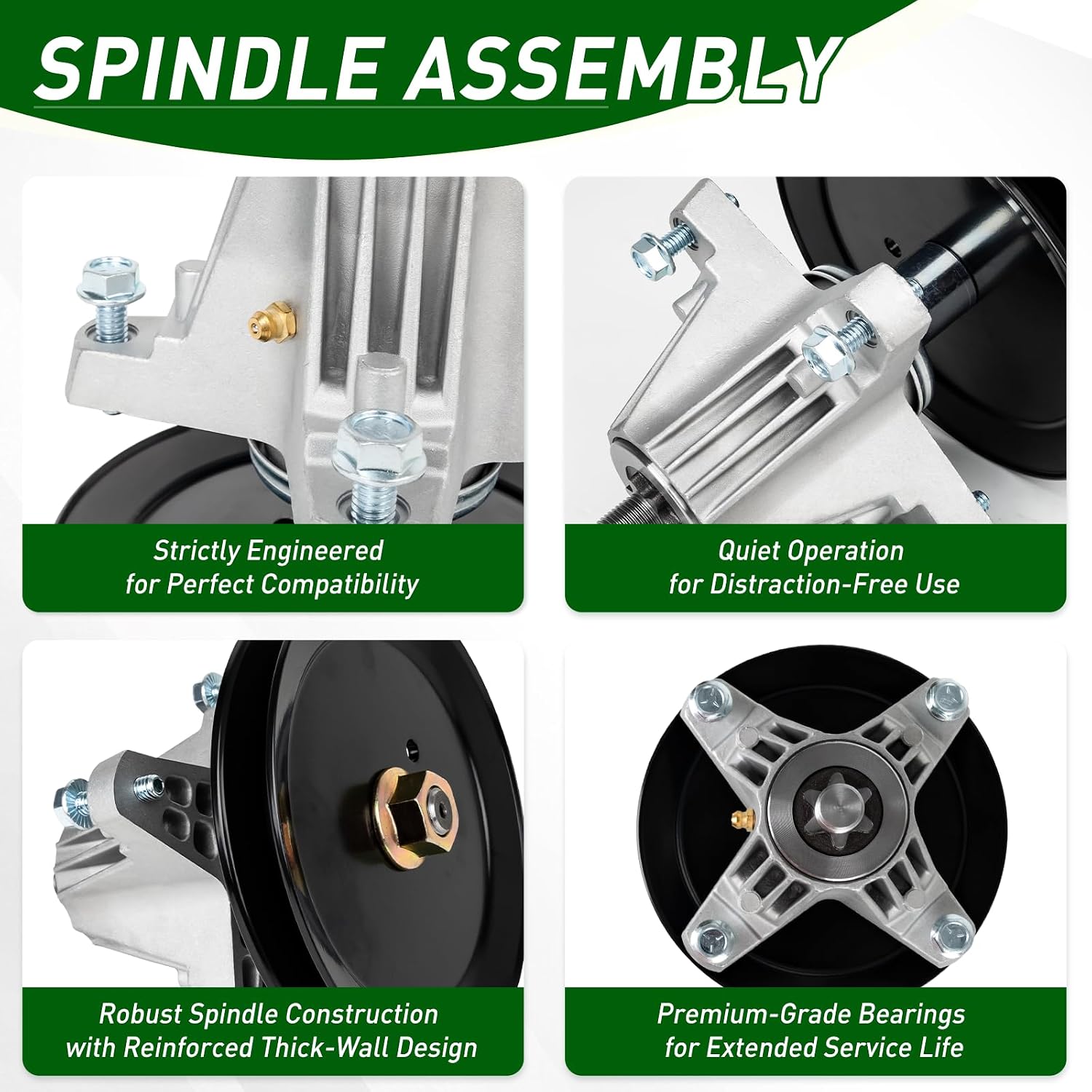 Mower Deck Rebuild Kit, Compatible with Cub Cad et Crafts man T roy Bilt 46 Inch Deck XT1-LT46 XT2-LX46 T225 T8600 T2800, Crafts man T1600 & T1900, Includes 2 Spindle 918-06977, 2 Blade 742-04244