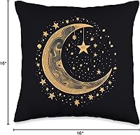 Vista 4 de Moon Sun Stars PopLove Co. Galaxy Night Sky Moon Lunar Stars Sun Love - Almohada de 16 x 16 pulgadas, multicolor