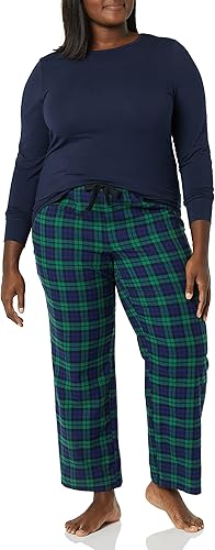 Miniatura 3 de Tienda Essentials Women's Lightweight Flannel Pant and Long-Sleeve T-Shirt Sleep Set