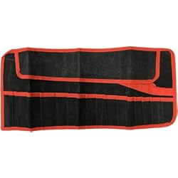 Panel Herramientas Lidl Organizador de herramientas de lona de 12 bolsillos para electricista, fontanero, carpintero y manitas (12 bolsillos rojo y negro)
