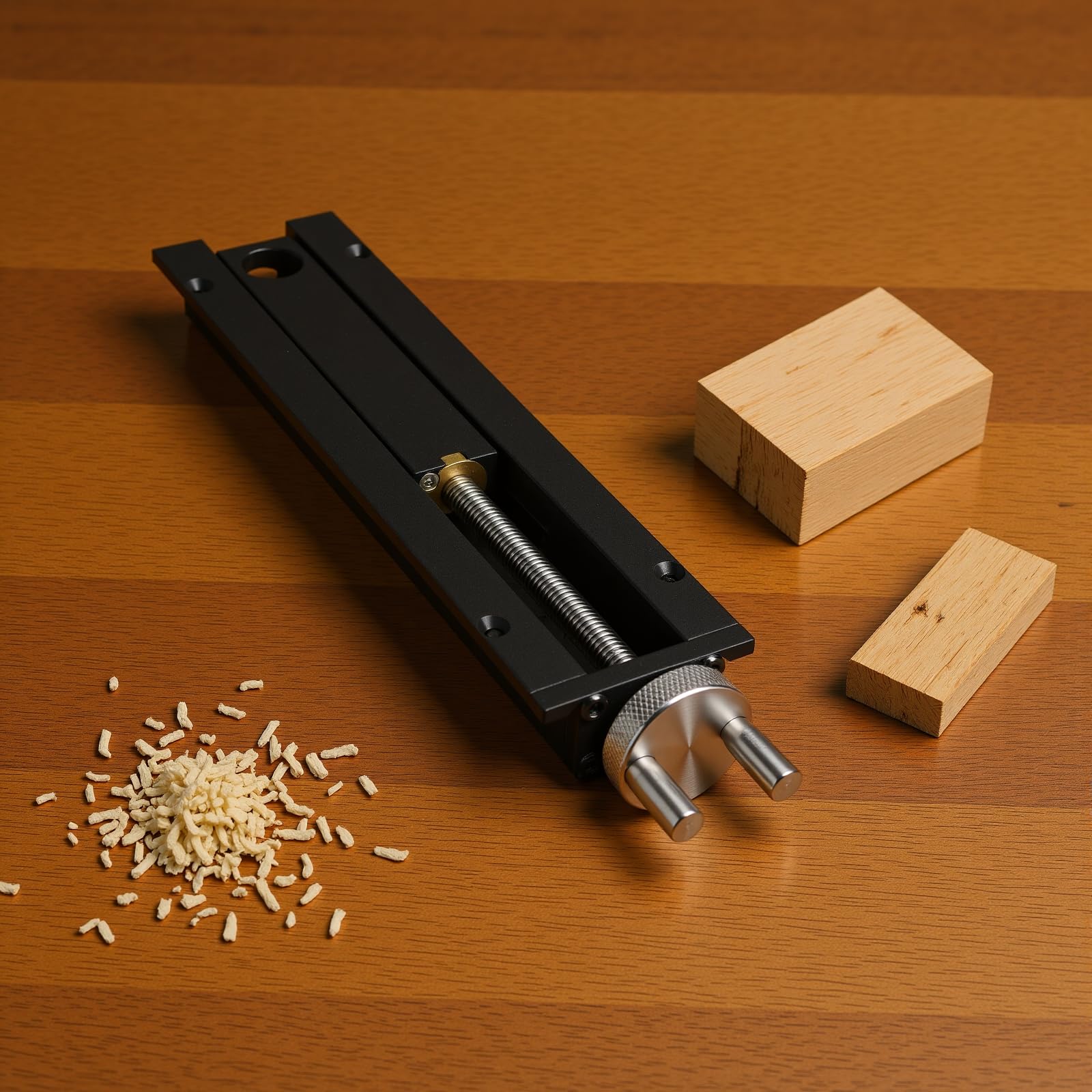 Imadło inercyjne do szybkiej wymiany do stołu do obróbki drewna, skok 0,110 mm, otwór stołu 20 mm, lity stop aluminium, stal nierdzewna do warsztatu stołowego