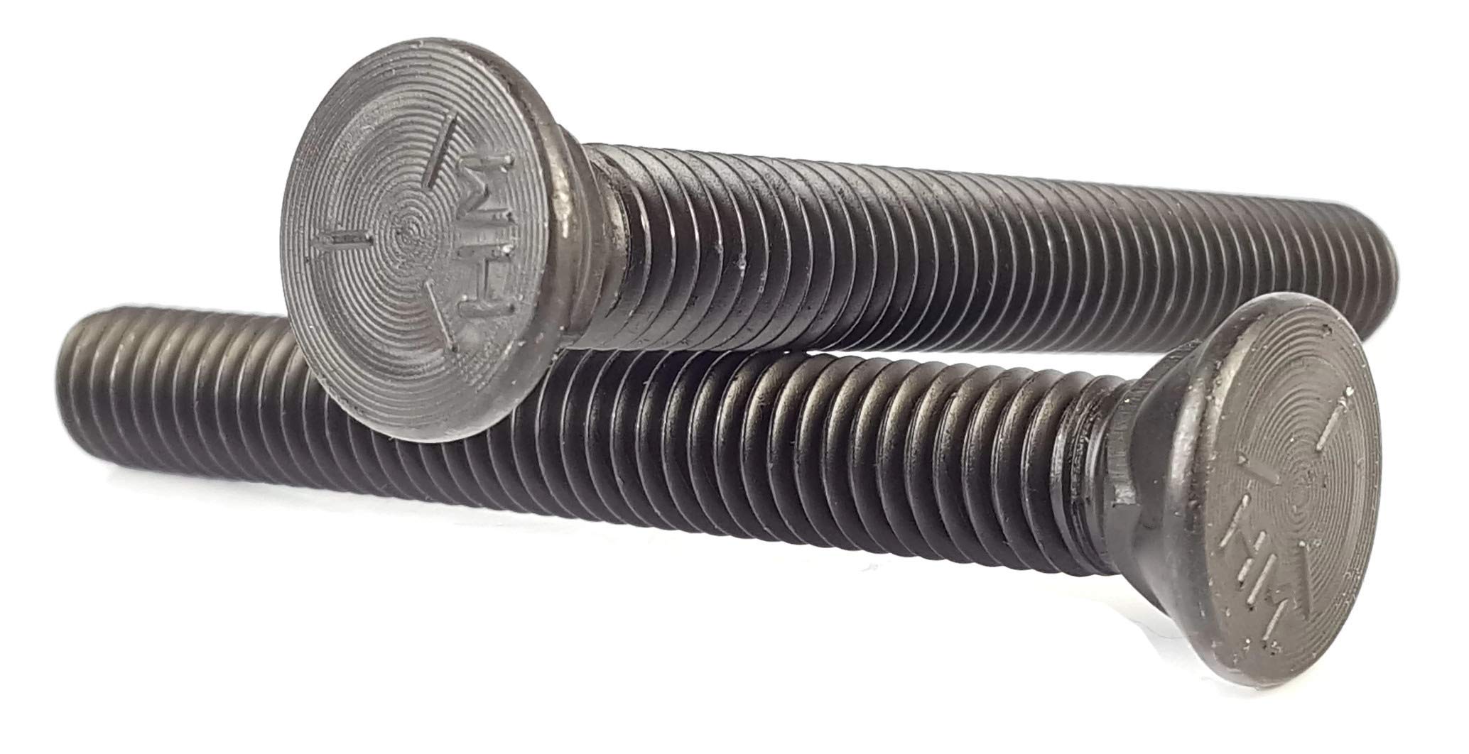 Flat Head Plow Bolt - Plain Grade 5 Steel 1/2