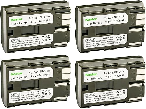Miniatura 6 de Kastar Paquete de 3 baterías de repuesto BP-511 para Canon BP-508 BP-511 BP-511A BP-512 BP-512A BP-514 BP-522 BP-535 batería, Canon CB-5L CG-580